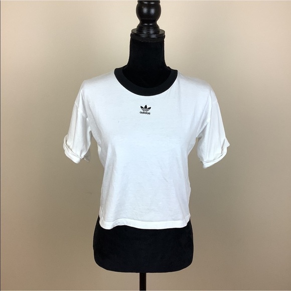 ADIDAS CROPPED 90s WHITE TSHIRT - Picture 3 of 7